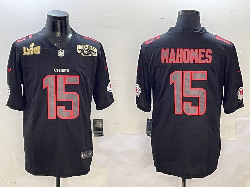 Men Kansas City Chiefs 15 Mahomes 2025 Nike Fashion Impact Black Limited NFL Jersey style 6